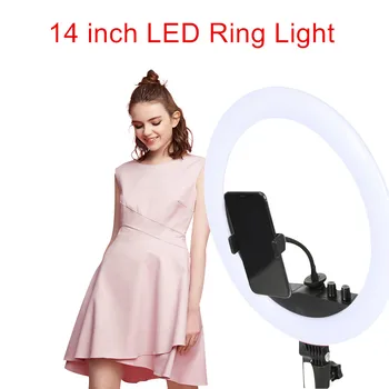 

14 inch Ring Light LED Ring Light for Tiktok Youtube Video Selfie Light with Phone Holder Video Photography Ring Light Tripod