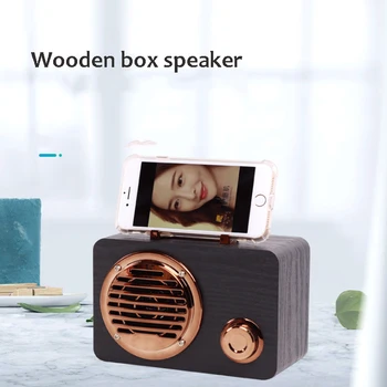 

Outdoor Portable Retro Bluetooth Speaker Mini Wooden Bluetooth Stereo Speaker Radio Computer Small Speaker Support TF Card