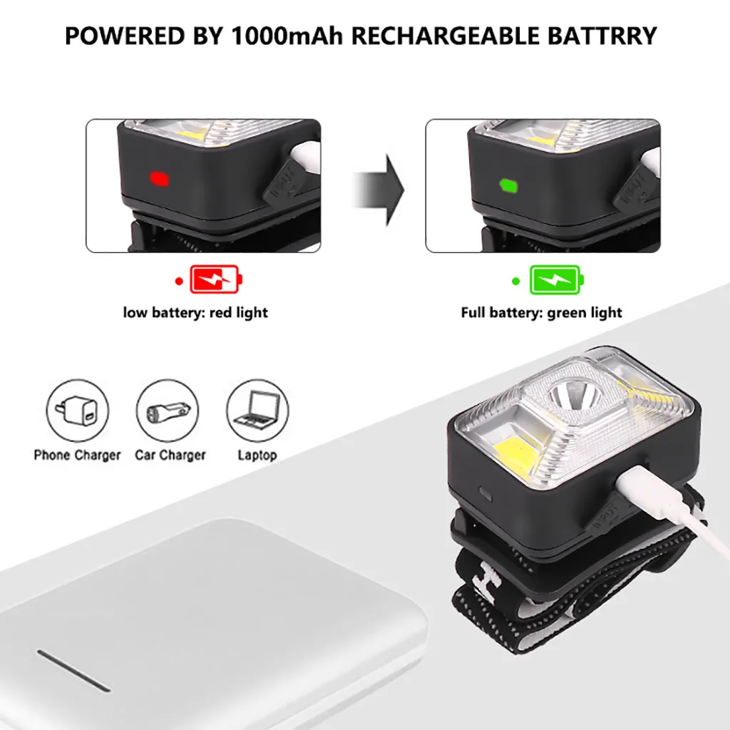 Велосипедный светильник, водонепроницаемый, Xpe Led+ 2 xcob, белый+ красный, светодиодный налобный фонарь, налобный светильник, перезаряжаемый, вспышка, светильник для велосипеда, фонарь для велосипеда