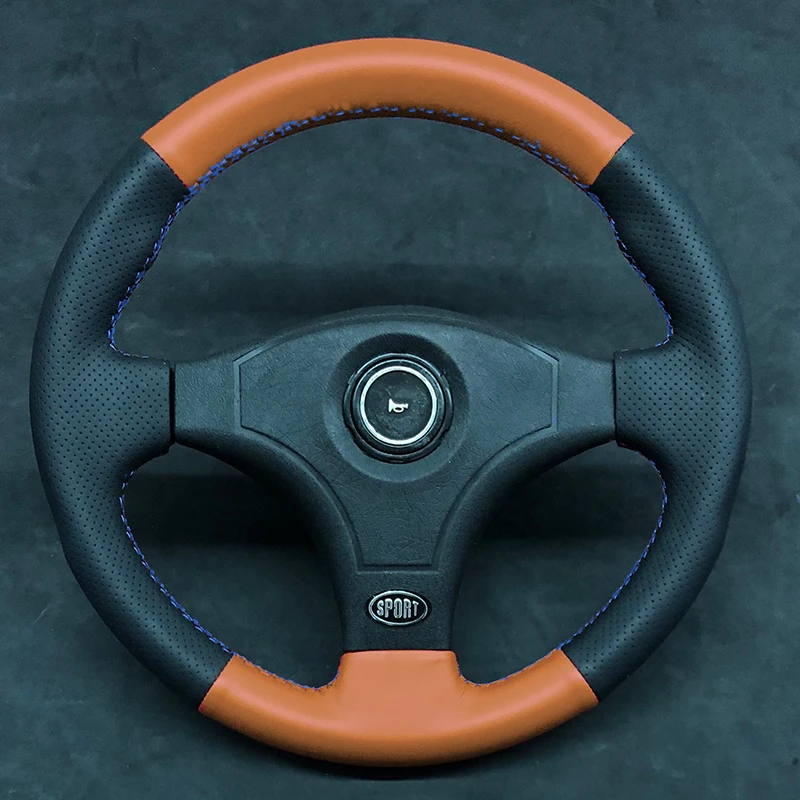 Оплетка на руль для Lada Grand Victoria, Лада, ВАЗ чехол на руль funda volante - Название цвета: Brown stitch