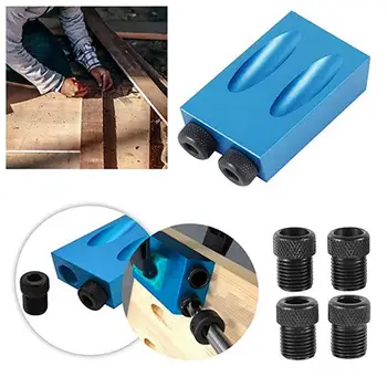 

Aluminum Inclined Hole Locator Pockethole Jig Wooden Tool Power Tools Practical Kit Cross Screw Driver Blue Durable