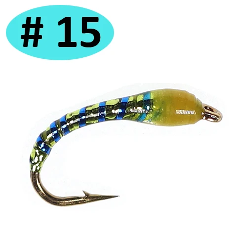 ICERIO 8 шт. Midges Buzzer Nymphs мухи форели рыболовные приманки - Цвет: Color  15