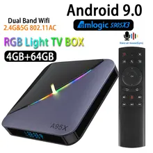 A95X F3 Android 9,0 Transpeed 8K Amlogic S905X3 tv BOX4K Youtube Netflix wifi 4 ГБ 16 ГБ 32 ГБ 64 Гб RGB светильник IP tv Box