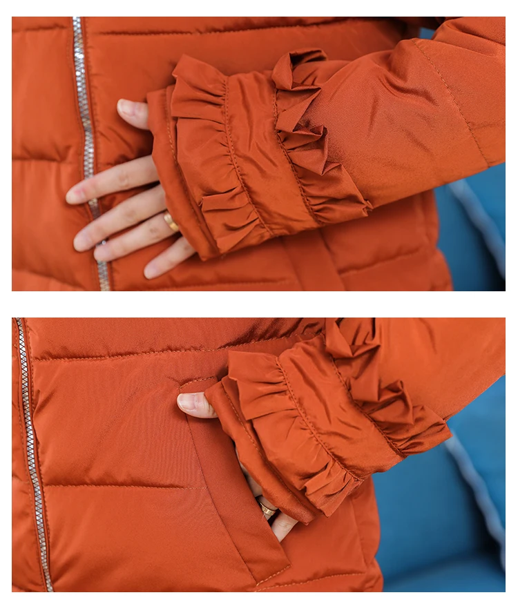 According to Nalini New Style Women's Winter Short Thick Cotton-padded Jacket Slim Fit Stand Collar Versatile down Jacket C