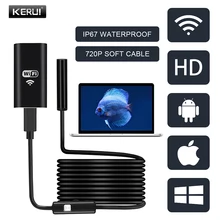 KERUI HD эндоскоп камера 720P WiFi объектив 8 мм мягкий кабель беспроводной осмотр водонепроницаемый бороскоп для Android IOS Windows