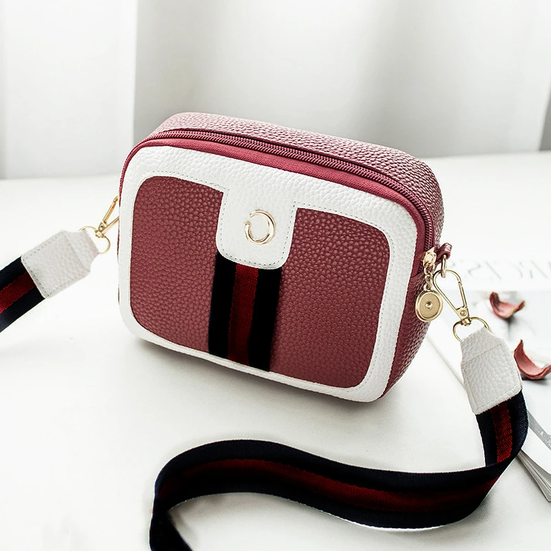 CG Women's Bag Wholesale Stripe Metal Letters 2021 New Shoulder/Crossbody Bags Contrasting Color Square Sling Phone Coin Purse | Багаж и