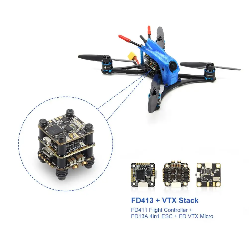 HGLRC Petrel132 4S FPV гоночный Дрон BNF F411 управление полетом 13A 4in1 ESC 1106 3800 кв