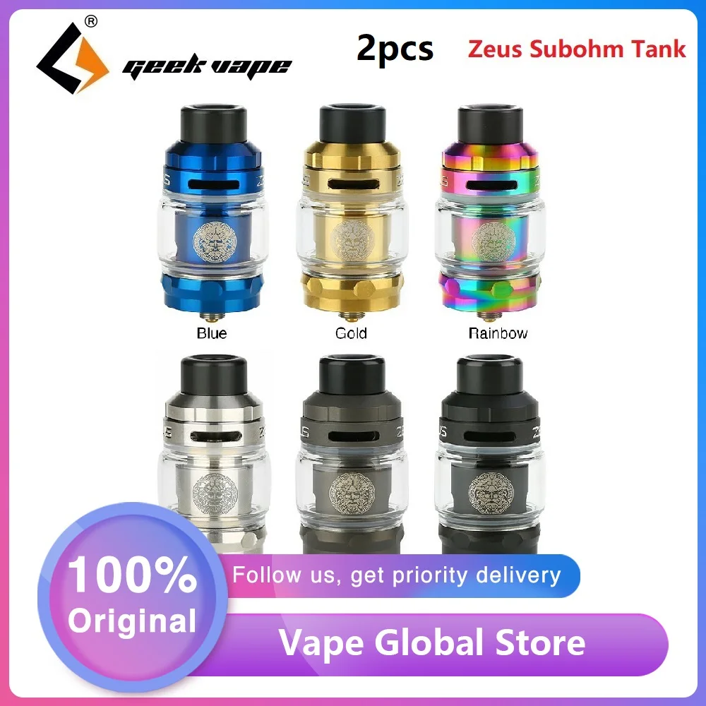 Новый оригинальный 2шт Geekvape Zeus Subohm бак 2 мл/5 мл электронная сигарета с быстрой