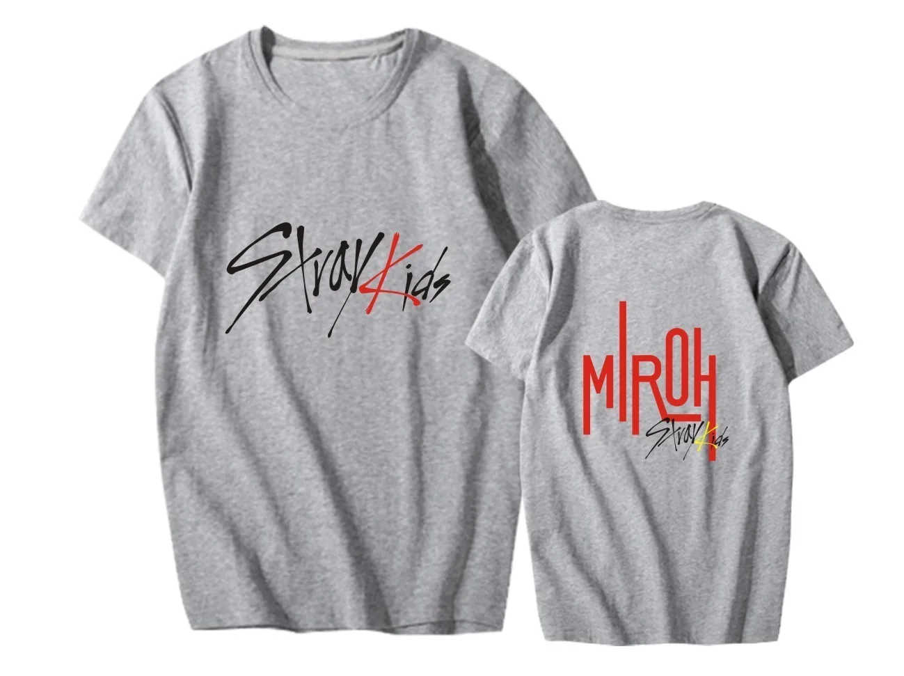 StrayKids Miroh с буквенным принтом Футболка Femme в Корейском стиле Стиль одежда хип-хоп