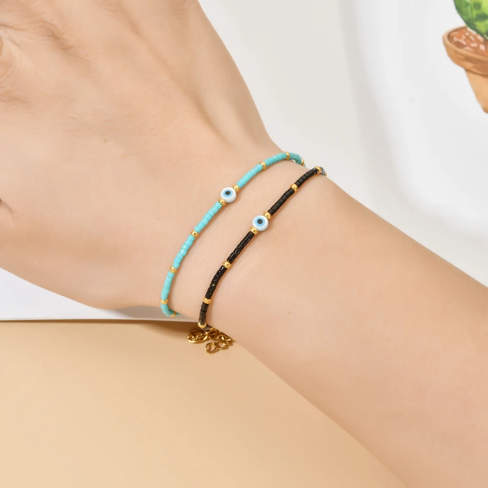 ASTROGHAR Evil Eye Bracelet | Yellow Lucky Charm Protection Bracelet | Adjustable Plastic Bead Bracelet For Men & Women