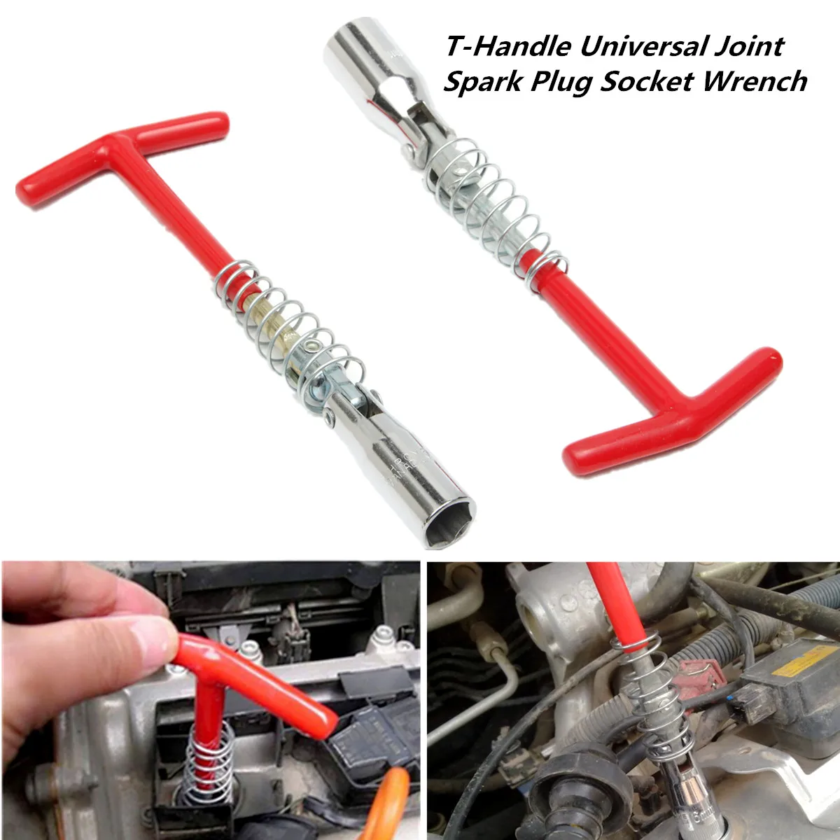 16mm&21mm T-Bar Universal Spark Plug Spanner Socket Wrench T Handle Removal Tool