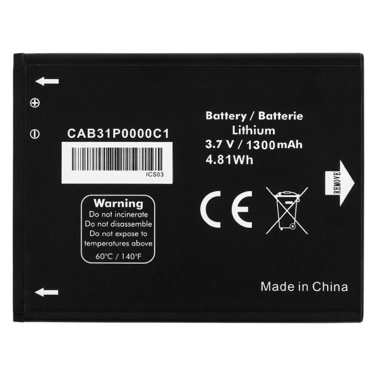 Аккумулятор для телефона Alcatel CAB31P0000C1 ( OT-4007D/OT-4009D/OT-4014D/OT-4015D/OT-4018D/OT-4032D ) | Мобильные