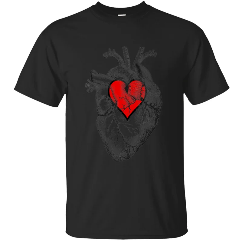 Смешная футболка с надписью «Better anatomic heart anatomy» с красным рисунком, одноцветная Мужская футболка, хлопок, в стиле хип-хоп