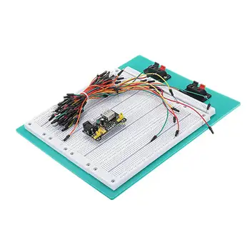 

LEORY DIY SYB-500 PCB Solderless Combination Breadboard + MB102 Power Module + 65 Jumper Cables Kit
