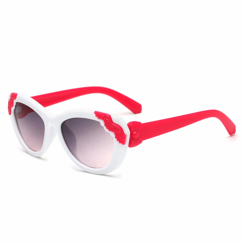 White new Korean children's sunglasses cartoon cute sunglasses wings baby decoration anti-UV ball sunglasses - Lenses Color: White