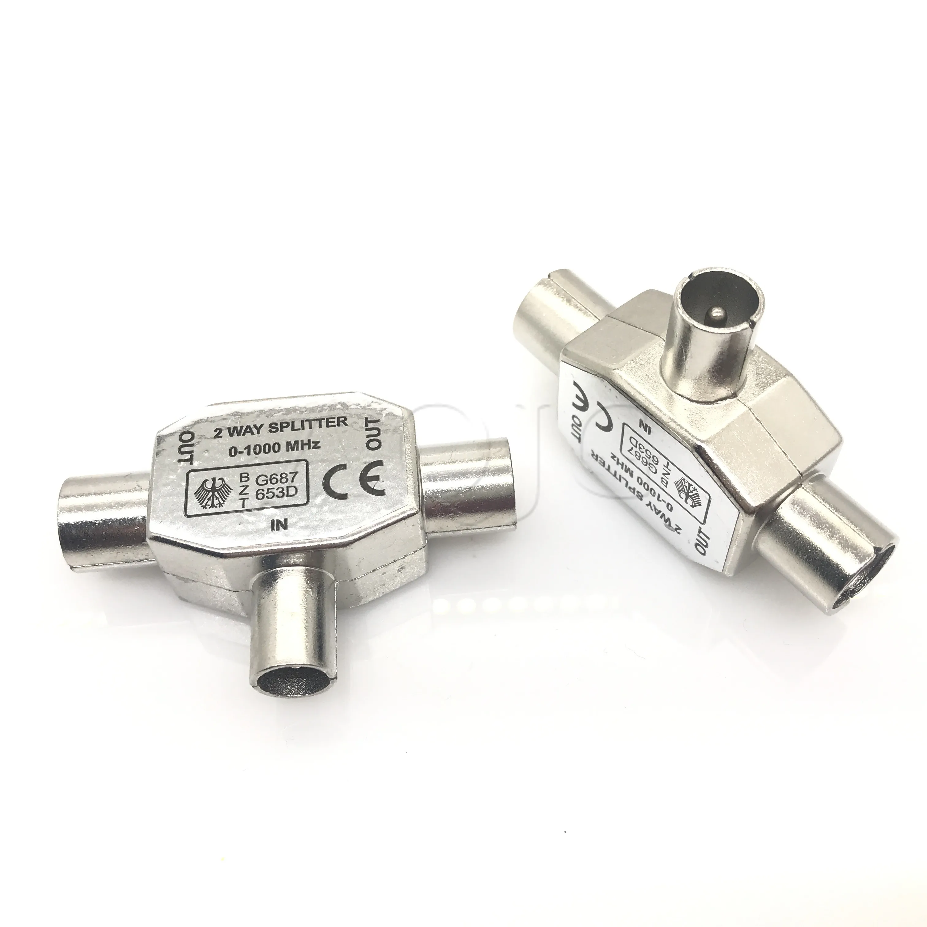 2 Way TV Aerial Coaxial Splitter Coax Metal Signal T Adapter Combiner Female to 1 Male for TV/T Adapters | Обустройство дома