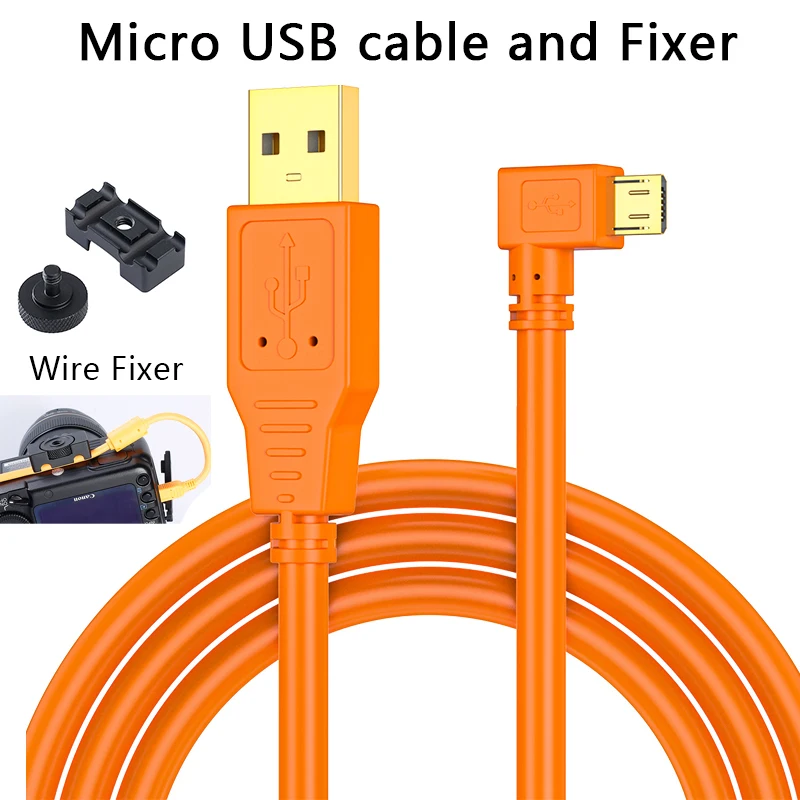Micro USB to USB cable Tethered shooting cable for Sony A6400 A6500