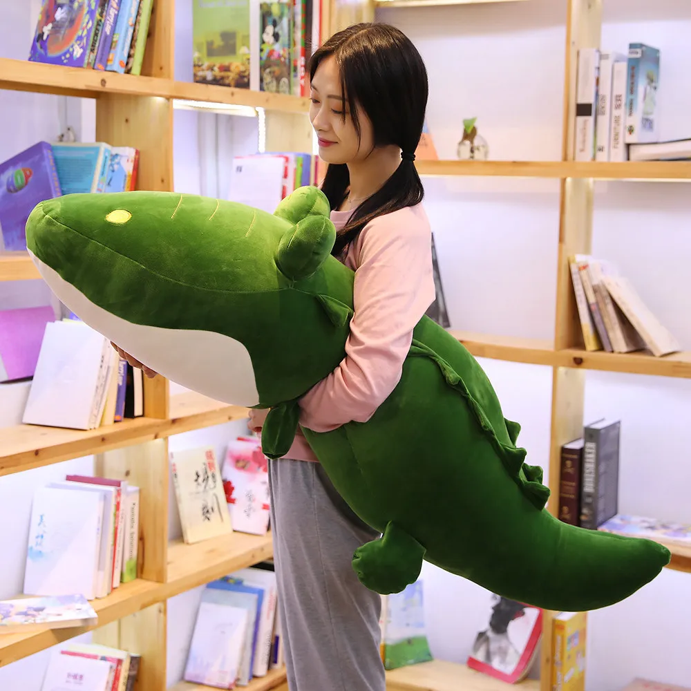 

Large Size Green Crocodile Plush Toy Doll down Cotton Cartoon Crocodile Pillow Children Pajama Doll Birthday Gift