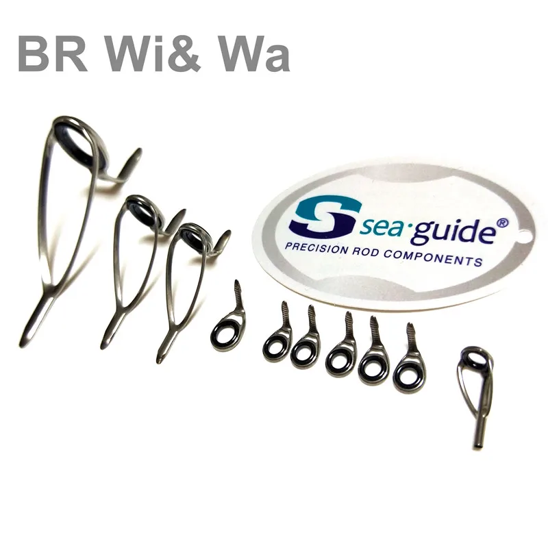 BR Wi & Wa-Sea Guide Kit for Fishing Rod Repair, High Leg Guide, 1 Set,  10Pcs, 8.8g Set