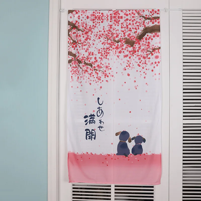 Японский Романтический Сакура двери занавес Вязание спальни перегородка для гостинной удачу