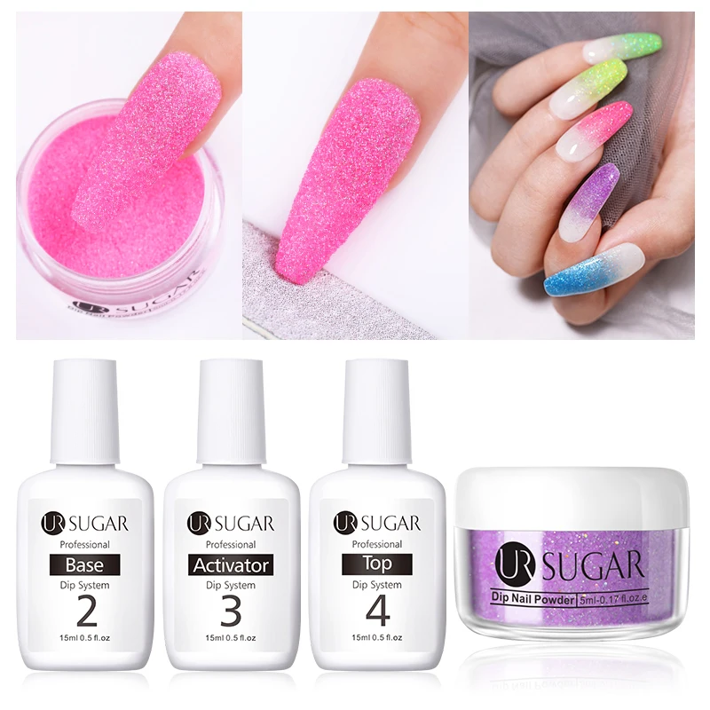 

UR SUGAR Fluorescence Dips Nail Powder French Nail Neon Chrome Glitter Manicure Dry Pigment Dipping For Nails Art