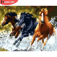 HUACAN pintura por números caballo animales Kits pintados a mano dibujo lienzo DIY cuadros al óleo por números decoración del hogar regalo(China)