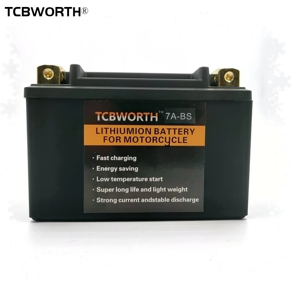Стартовый аккумулятор TCBWORTH 7A BS для мотоцикла 12 В LiFePO4 7 Ач стартовый литиевый