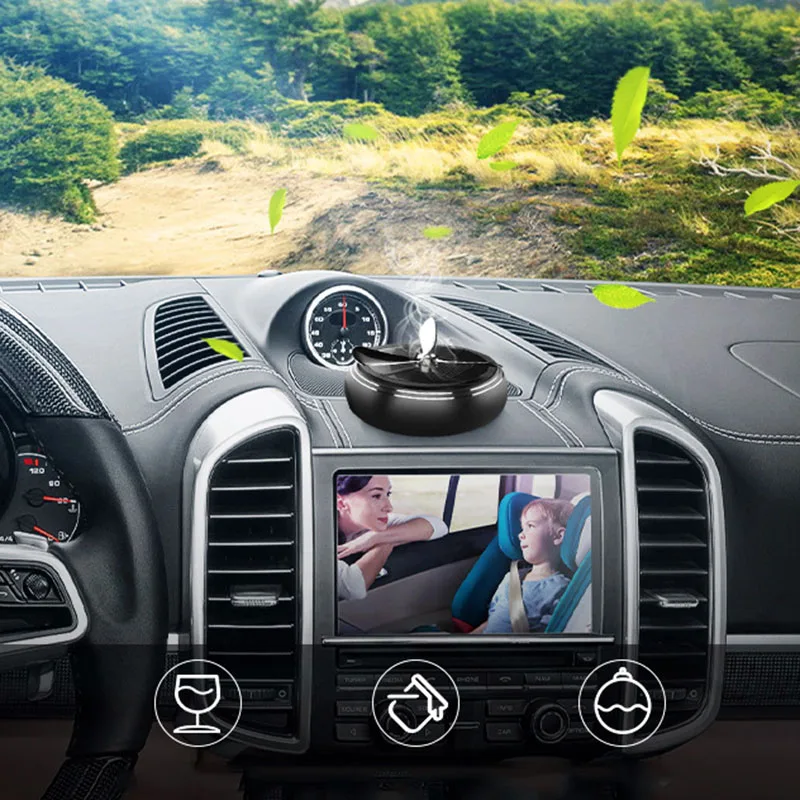 Вращающиеся на солнечных батареях Автомобильные Духи бар орнаменты для ароматерапии эфирные масла диффузор освежитель воздуха ароматерапия S55