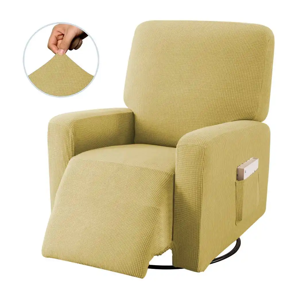 beige All-inclusive Sofa Cover Elasticity Stretch Anti-slip Furniture Slipcovers Chair Protector Single Seat Sofa Recliner Couch Cover - Color: beige