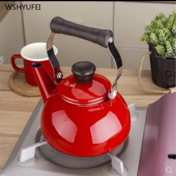 1Db Magas Hőmérsékleten Ellenálló Zománc Vízforraló Kávéfőző Kényelmes Teáskanna Tea Szett Virág Kávé Edény - Image 6