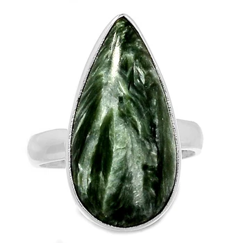 

Genuine SERAPHINITE Ring 925 Sterling Silver, USA Size : 8.25 , AR4373
