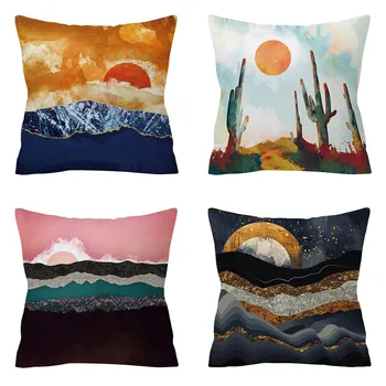 

Ouneed pillowcase cushion cover Mountain printed super soft pillowcase Sofa Car Pillowcover cuscinis cojines almofadas Drop Ship