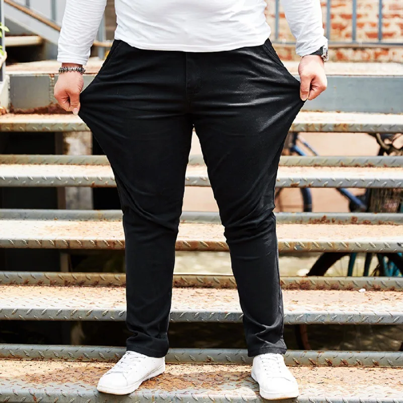 

Large Size Men'S Wear-Resistant Plus-sized Pants Plus-sized Casual Pants High Waist Pants Elasticity Suit Pants Fat Pants