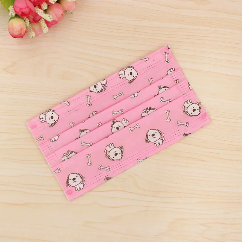 10 шт./компл. мультфильм собака одноразовые для рта маски Kawaii напечатанные трехслойные нетканые Пылезащитная маска для взрослых детей мужчин и женщин - Цвет: Слоновая кость