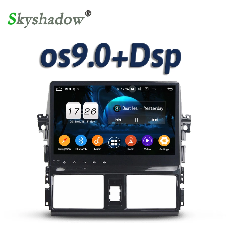 DSP 10," ips Android 9,0 2 ГБ+ 16 Гб 4 ядра для Toyota VIOS YARIS 2013 автомобильный dvd-плеер Wifi Bluetooth RDS радио gps карта