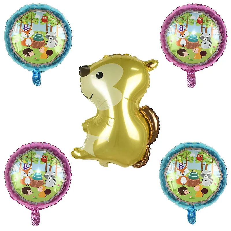 1 Набор, Лесной воздушный шар из фольги в виде животного, 10 дюймов, латексный шар, лиса, ежик, животные, тема, вечерние, для детей, на день рождения, воздушный шар, украшение для детского душа