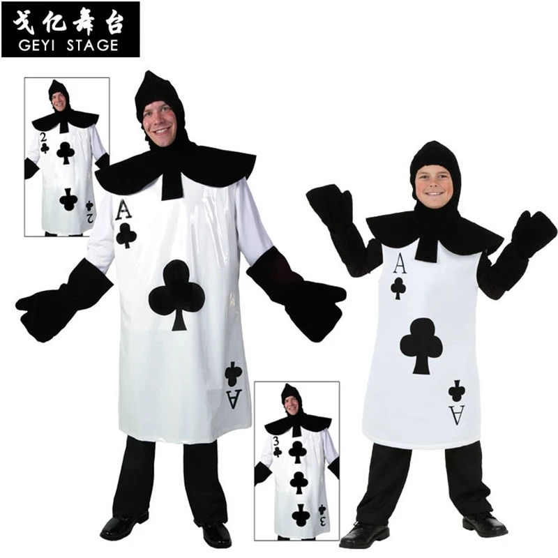 Halloween In Wonderland Kostuums Soldaat Cosplay Poker Pruimenbloesem Een Kleding Zwart En Wit kind Poker Kostuum|Film & Kostuums| - AliExpress