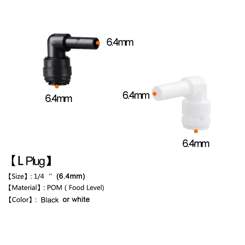 HEMAN 5pcs DIY Misting Nozzle Kit 1/4\'\' Pipe Tee Elbow Quick Connector End Cap Bulkhead Adapter Aquarium Fittings Top Joints