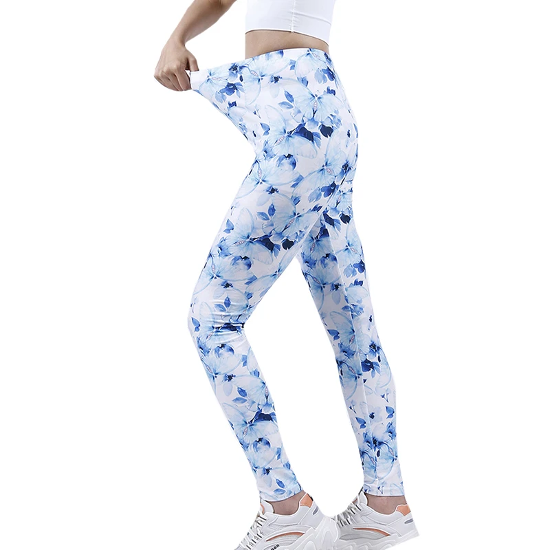 VISNXGI Women Workout Leggings Push Up Fitness High Waist Flower Print Pattern Summer Spring Autumn Pants Ankle-Length Bottom workout leggings Leggings