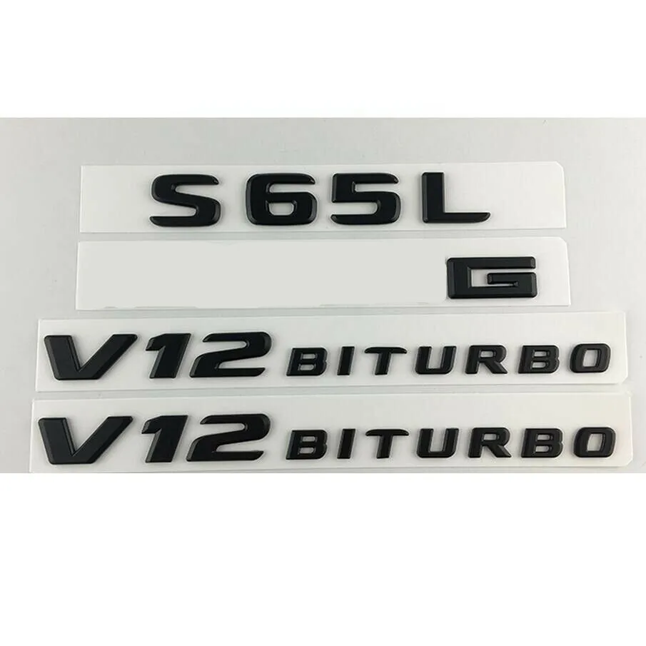 Matte Black Черный S65L для M G V12 BITURBO Багажник крыло буквы значки-эмблемы - Цвет: Matte Black
