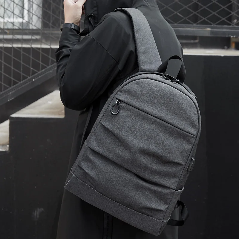 

Ougger Men's Backpacks Multi Functional Travel Bag Big Gray Polyester Business England Style Outdoor Bags with Zipper for Motion
