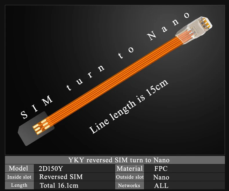 Sim-карта обратного поворота в слот для Nano карты удлинитель внешняя линия конвертер адаптер прозрачное открытое устройство Универсальный