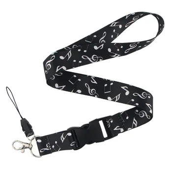 

CA96 Wholesale 10pcs/lot Piano keyboard Notes Lanyards For keychain ID Card Pass Mobile Phone USB Badge Holder Hang Rope