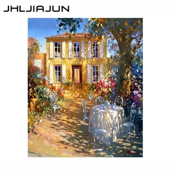 

Frameless small house DIY painting by numbers landscape hand-painted picture home decoration living room art poster mural