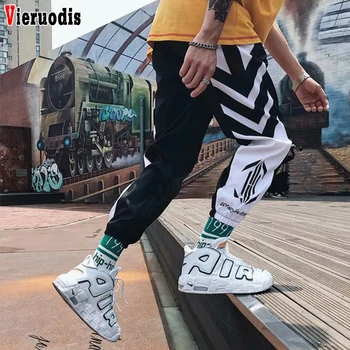 

Men's 2019 Streetwear Hip hop Joggers Pants Men Loose Casual Harem Pants Ankle Length Trousers Men Sweatpants M-3XL