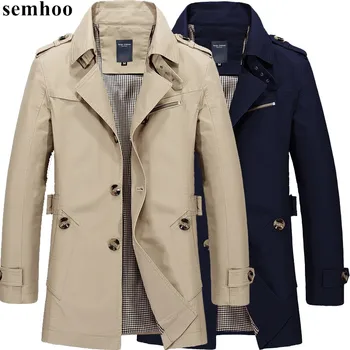 

2020 men's spring autumn long sleeves casual khaki black solid color long sleeves lapel explosion model jacket coats