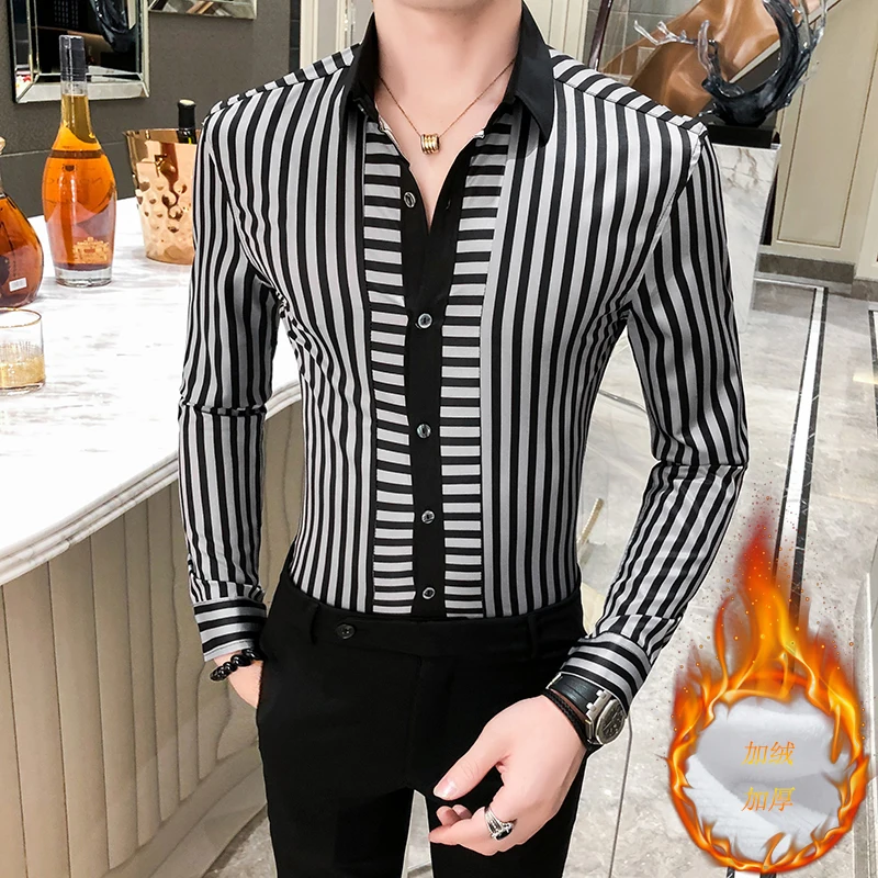 Новинка 2020 деловая рубашка мужская высокое качество теплая толстая повседневная