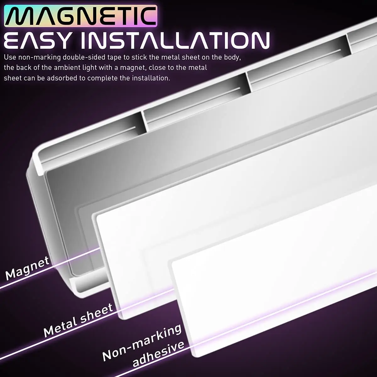 Wireless RGB LED Car Interior Floor Decorative Atmosphere Lamp Ambient Light Accessories USB Charging Portable Remote Control