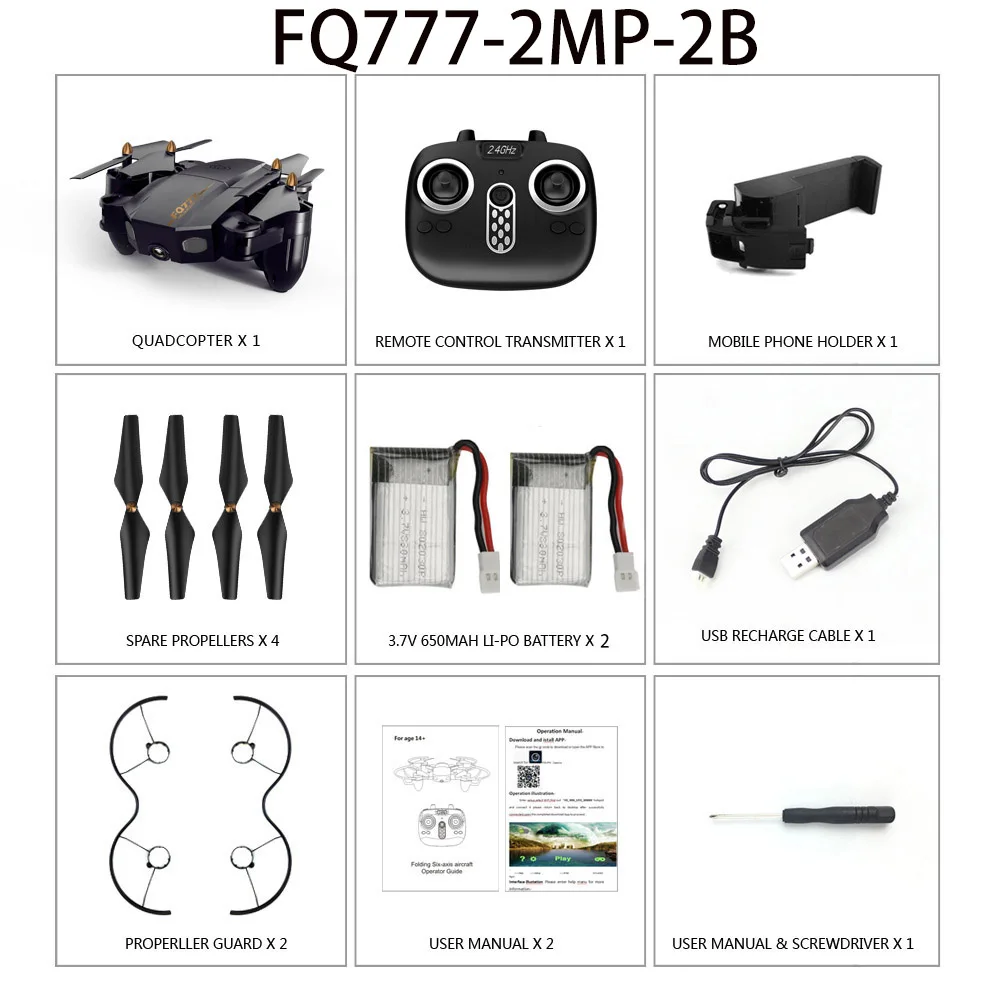 Fq777 Дрон складной БПЛА Wifi антенна фиксированная высота пульт дистанционного управления самолет мальчик Квадрокоптер Дрон игрушки мальчик подарок - Цвет: 2MP 2B