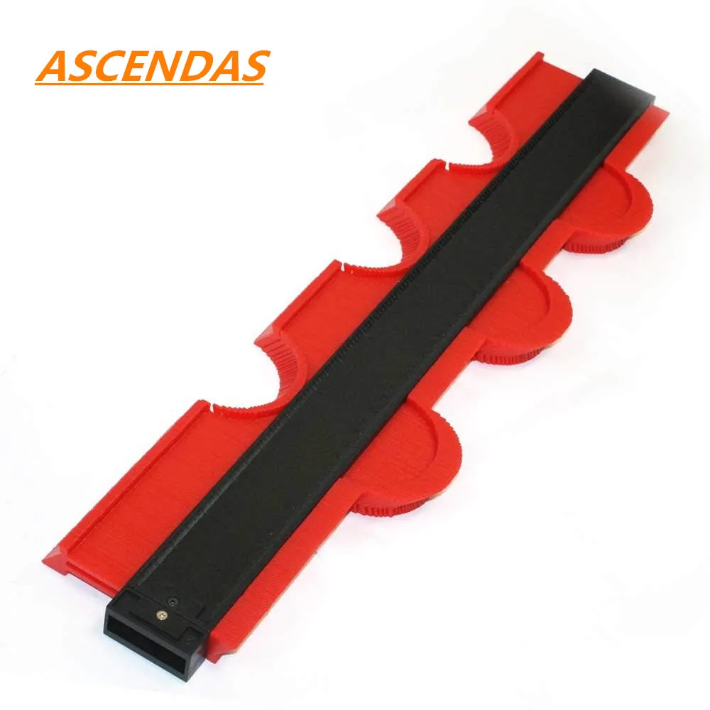  ASCEBDAS 10 Inch/250mm Contour Profile Gauge Tiling Laminate Tiles Edge Shaping Wood Measure Ruler